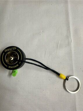 Invicta Black and Yellow Racing Keychain with Lime Accent